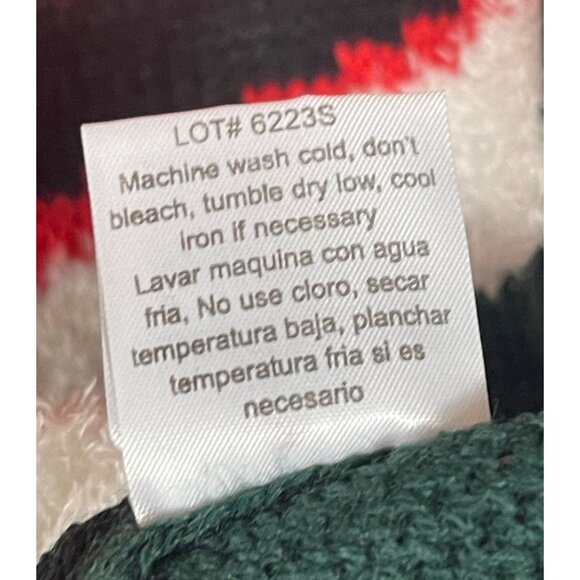 Poof New York Merry Christmas Womens Santa Sweater Large Green & Red Acrylic - Picture 5 of 5